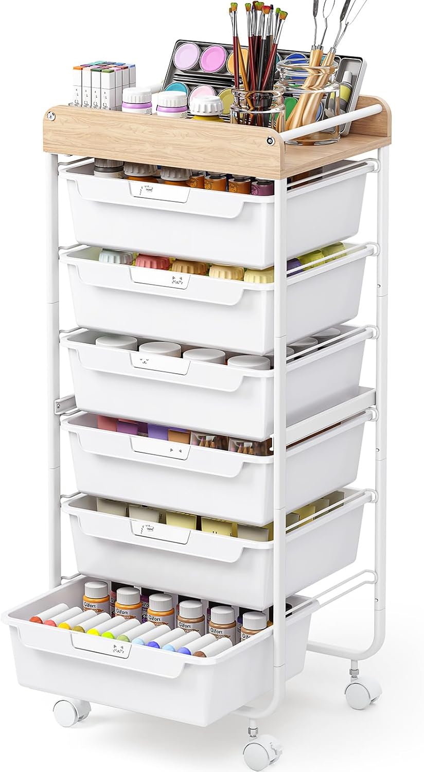 Rolling Storage Utility Cart with 5 Drawers,Colorful