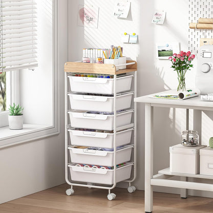 Rolling Storage Utility Cart with 5 Drawers,Colorful