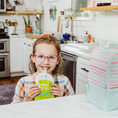 Double Zipper Reusable Food Pouches, Perfect for Babies & Toddlers, Freezer & Dishwasher Safe (Animals, 6 Piece Assortment)