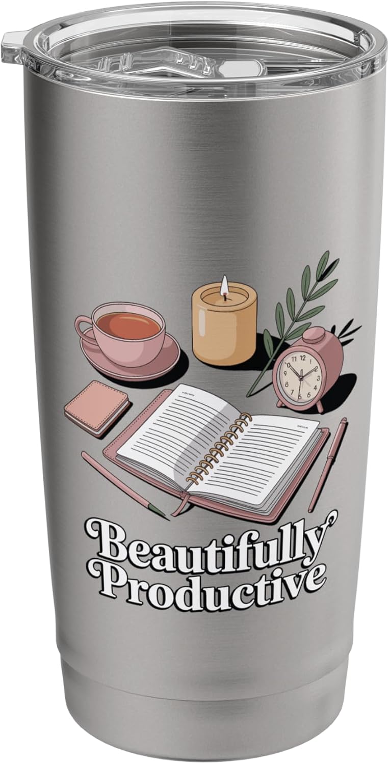 Beautifully Productive Aesthetic Planner And Organizer Stainless Steel Insulated Tumbler