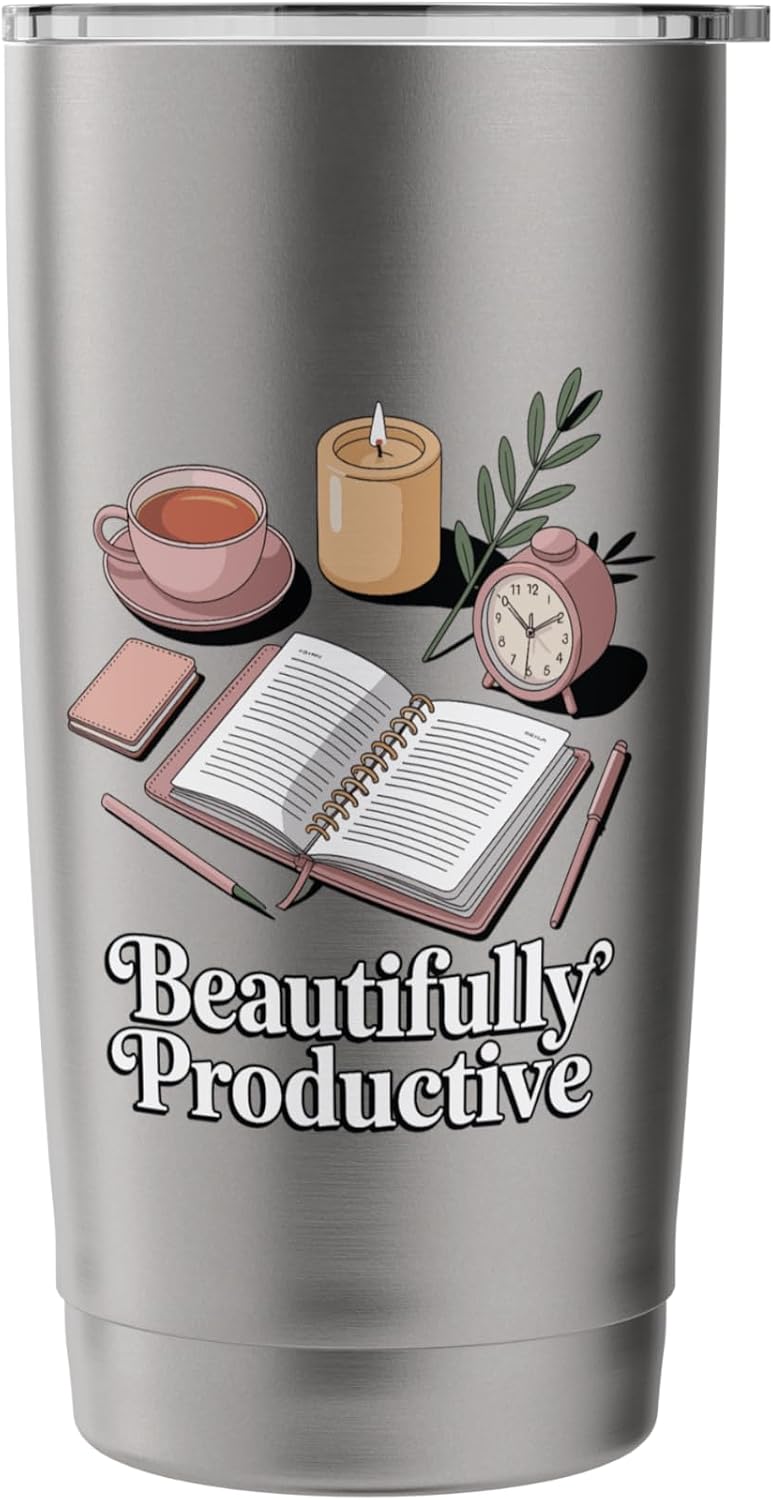 Beautifully Productive Aesthetic Planner And Organizer Stainless Steel Insulated Tumbler