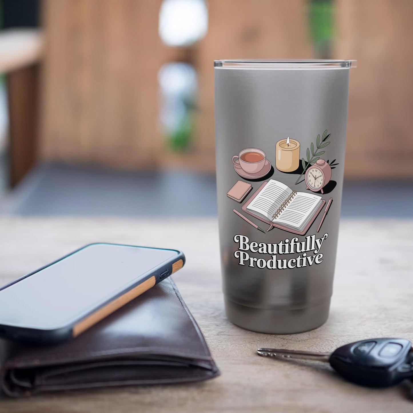 Beautifully Productive Aesthetic Planner And Organizer Stainless Steel Insulated Tumbler