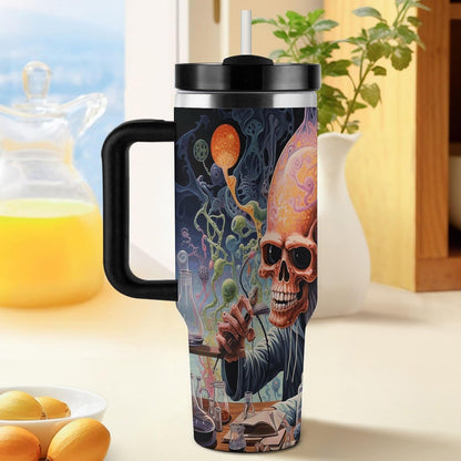 40 Oz Tumbler with Handle And Straw Insulated Water Bottle Reusable Work on Desk Tumbler Leakproof Stainless Steel Cup Holder Friendly Coffee Cup for Women Men Travel Mug Car Cup