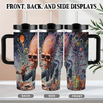 40 Oz Tumbler with Handle And Straw Insulated Water Bottle Reusable Work on Desk Tumbler Leakproof Stainless Steel Cup Holder Friendly Coffee Cup for Women Men Travel Mug Car Cup