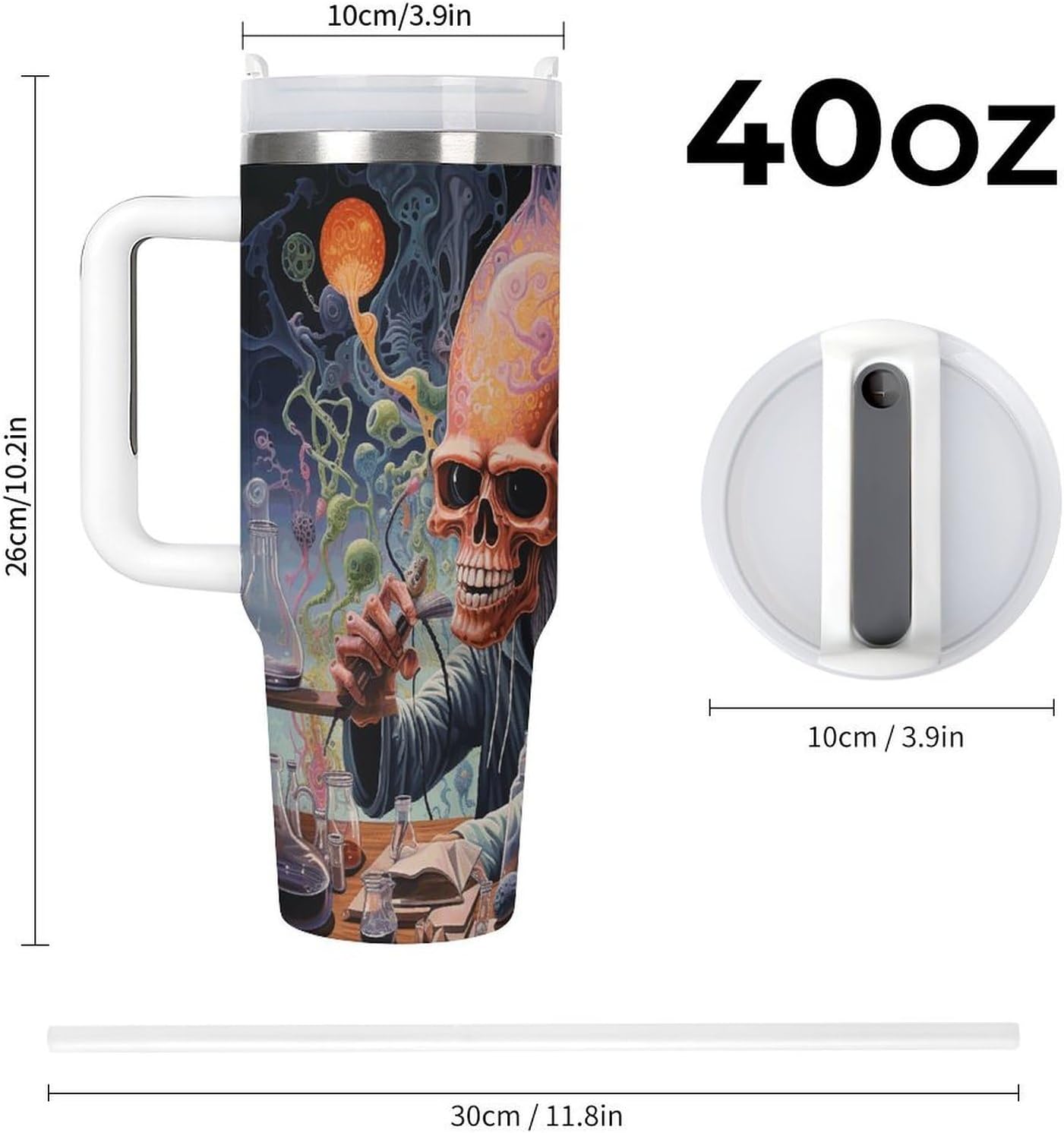 40 Oz Tumbler with Handle And Straw Insulated Water Bottle Reusable Work on Desk Tumbler Leakproof Stainless Steel Cup Holder Friendly Coffee Cup for Women Men Travel Mug Car Cup