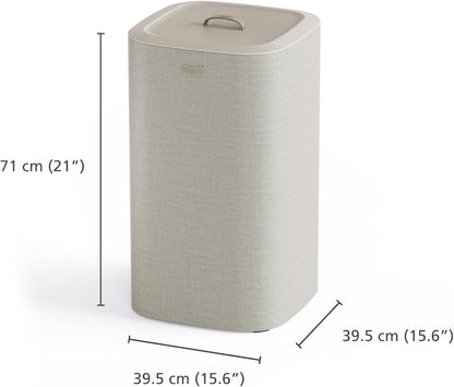 Tota 90 liter/23.8 gallon Laundry Hamper Separation Basket with lid, 2 Removable Washing Bags with Handles - Ecru