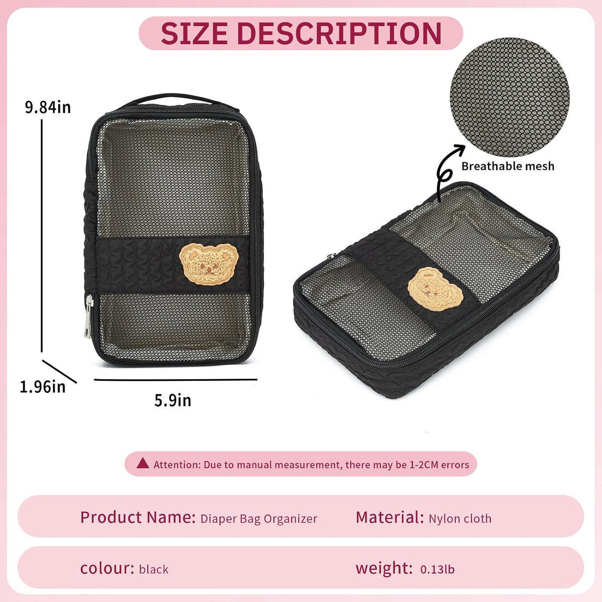 Diaper Bag Organizer Pouches - 2 Pack, Small Diaper Bag Mini Purse