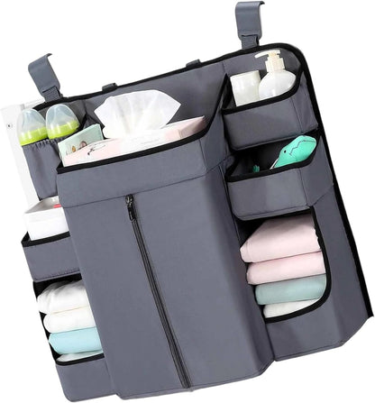 Diaper Organizer for Cribs And Changing Table, Hanging Diaper Caddy With Adjustable Straps Multiple Layer Baby Bed Diaper Stacker Organizer For Toy Diapers Essential