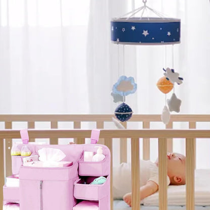 Diaper Organizer for Cribs And Changing Table, Hanging Diaper Caddy With Adjustable Straps Multiple Layer Baby Bed Diaper Stacker Organizer For Toy Diapers Essential