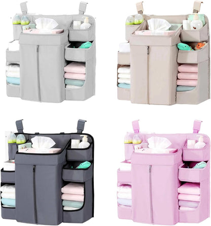Diaper Organizer for Cribs And Changing Table, Hanging Diaper Caddy With Adjustable Straps Multiple Layer Baby Bed Diaper Stacker Organizer For Toy Diapers Essential