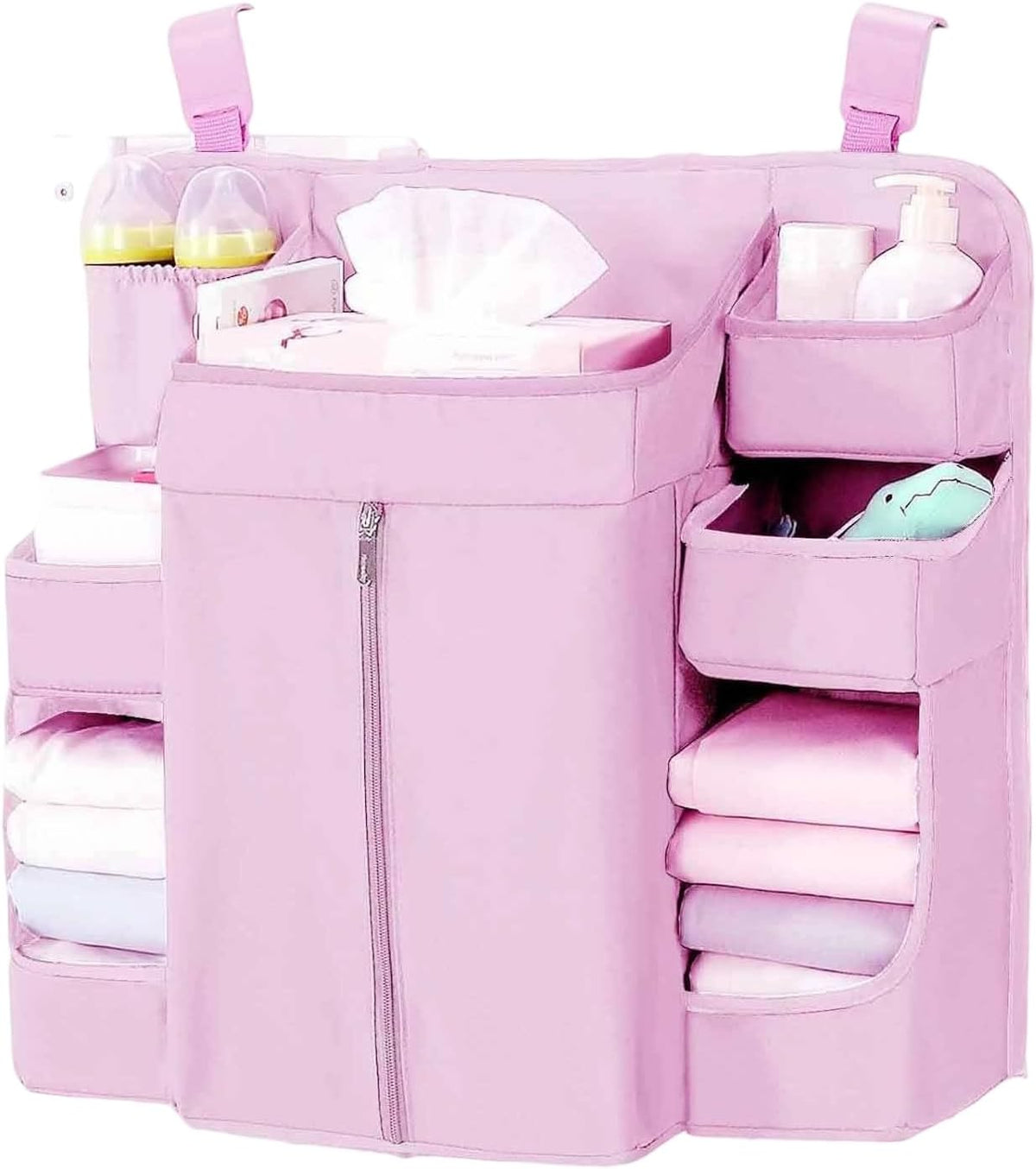 Diaper Organizer for Cribs And Changing Table, Hanging Diaper Caddy With Adjustable Straps Multiple Layer Baby Bed Diaper Stacker Organizer For Toy Diapers Essential