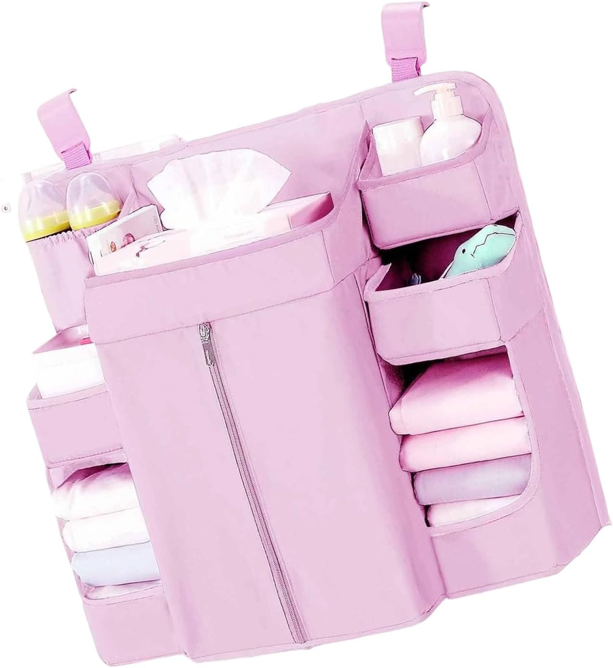 Diaper Organizer for Cribs And Changing Table, Hanging Diaper Caddy With Adjustable Straps Multiple Layer Baby Bed Diaper Stacker Organizer For Toy Diapers Essential