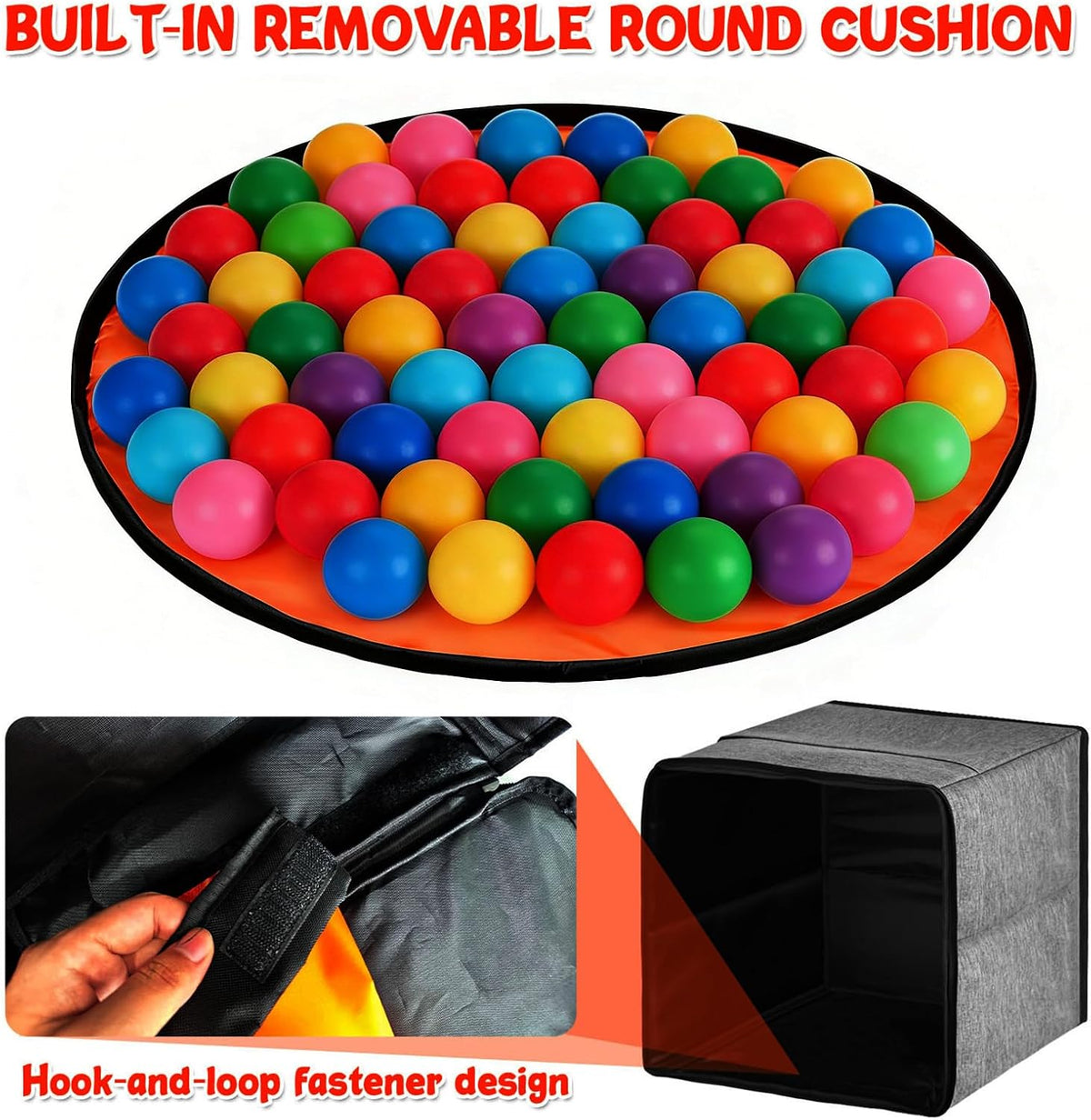 Toy Box Pouches Integrated Game Mat Foldable Design Promotes Up Habits Easy Wipe Folding Toy Box and Game Mat