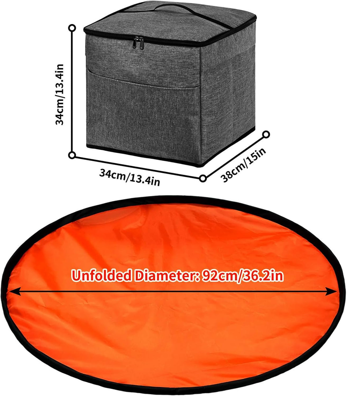 Toy Box Pouches Integrated Game Mat Foldable Design Promotes Up Habits Easy Wipe Folding Toy Box and Game Mat