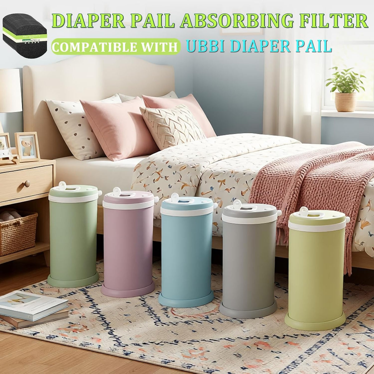 15 Pack Activated Carbon Filters for Ubbi Diaper Pail