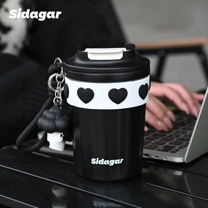 + 12 oz Travel Coffee Mug Spill Proof Leak Proof, Stainless Steel Thermal Coffee Cup with Lid, Resuable Cup for Hot and Cold, Portable Tumbler for Women, Lavender Honey