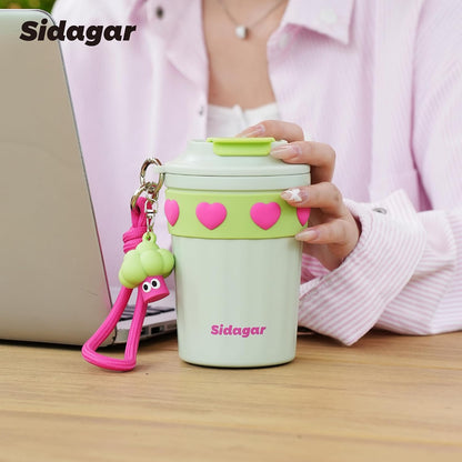+ 12 oz Travel Coffee Mug Spill Proof Leak Proof, Stainless Steel Thermal Coffee Cup with Lid, Resuable Cup for Hot and Cold, Portable Tumbler for Women, Lavender Honey