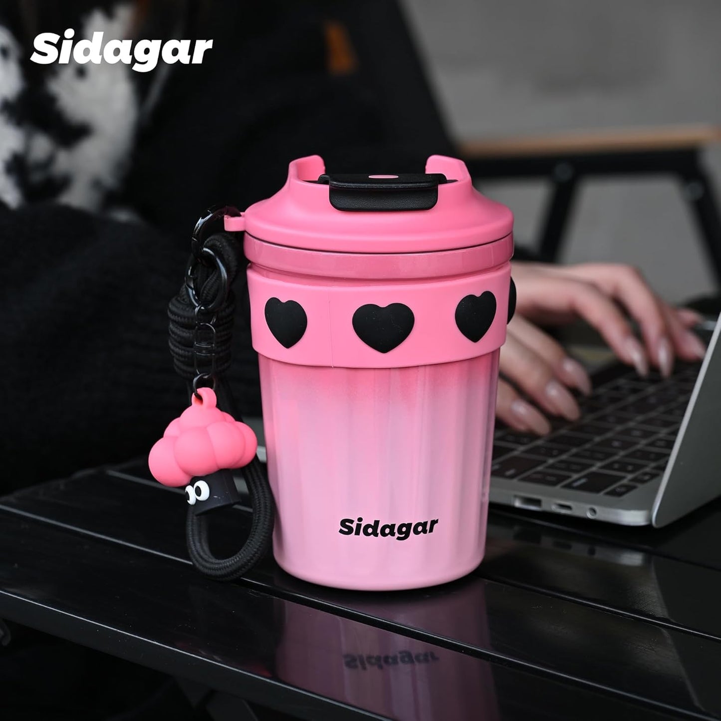 + 12 oz Travel Coffee Mug Spill Proof Leak Proof, Stainless Steel Thermal Coffee Cup with Lid, Resuable Cup for Hot and Cold, Portable Tumbler for Women, Lavender Honey
