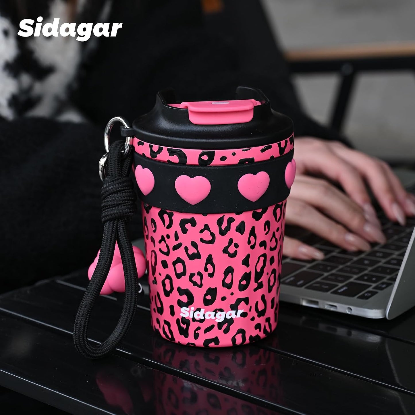 + 12 oz Travel Coffee Mug Spill Proof Leak Proof, Stainless Steel Thermal Coffee Cup with Lid, Resuable Cup for Hot and Cold, Portable Tumbler for Women, Lavender Honey
