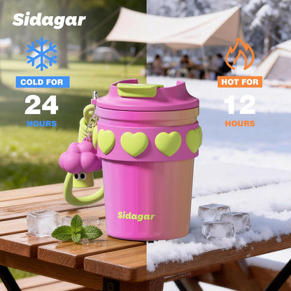 + 12 oz Travel Coffee Mug Spill Proof Leak Proof, Stainless Steel Thermal Coffee Cup with Lid, Resuable Cup for Hot and Cold, Portable Tumbler for Women, Lavender Honey