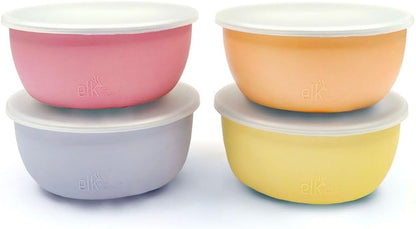 Kids/Toddler Stainless Steel Suction Bowls + Lids | 4pk