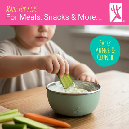 Kids/Toddler Stainless Steel Suction Bowls + Lids | 4pk