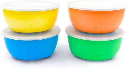 Kids/Toddler Stainless Steel Suction Bowls + Lids | 4pk