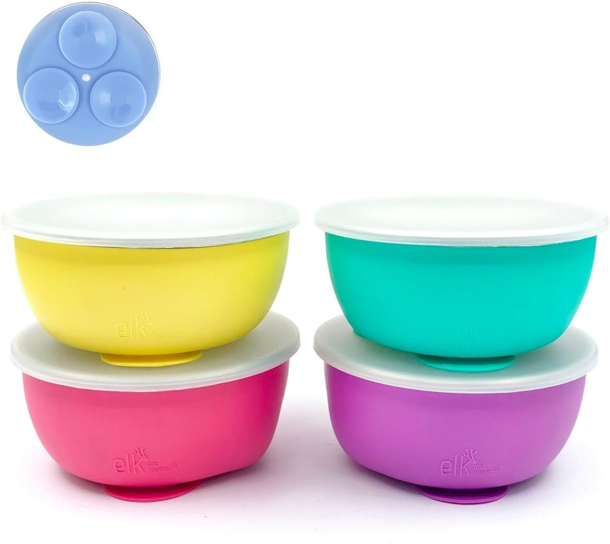 Kids/Toddler Stainless Steel Suction Bowls + Lids | 4pk