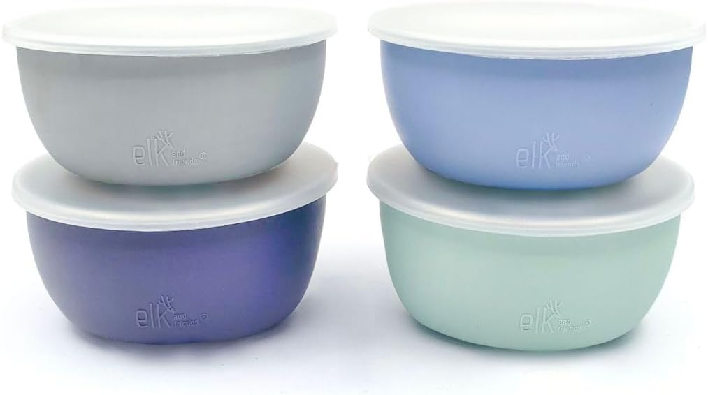 Kids/Toddler Stainless Steel Suction Bowls + Lids | 4pk