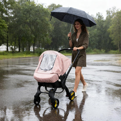 Baby Car Seat Cover, Waterproof Carseat Cover with EVA Transparent Window, Universal Car Seat Rain Cover with Storage Bag, Breathable Baby Carrier Cover for Cold Weather