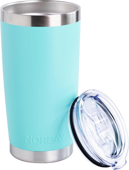 Tumbler Cup with Lid - 20oz Blue - Vacuum Insulated Stainless Steel - Keeps Temperature Up to 24hr - Anti Spill Lid
