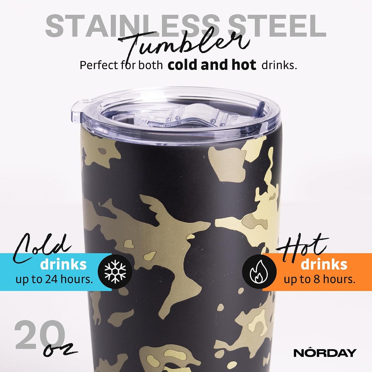 Tumbler Cup with Lid - 20oz Blue - Vacuum Insulated Stainless Steel - Keeps Temperature Up to 24hr - Anti Spill Lid