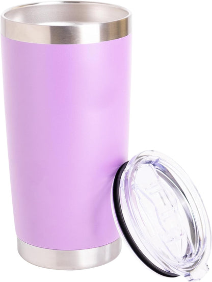 Tumbler Cup with Lid - 20oz Blue - Vacuum Insulated Stainless Steel - Keeps Temperature Up to 24hr - Anti Spill Lid