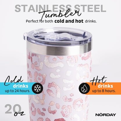 Tumbler Cup with Lid - 20oz Blue - Vacuum Insulated Stainless Steel - Keeps Temperature Up to 24hr - Anti Spill Lid