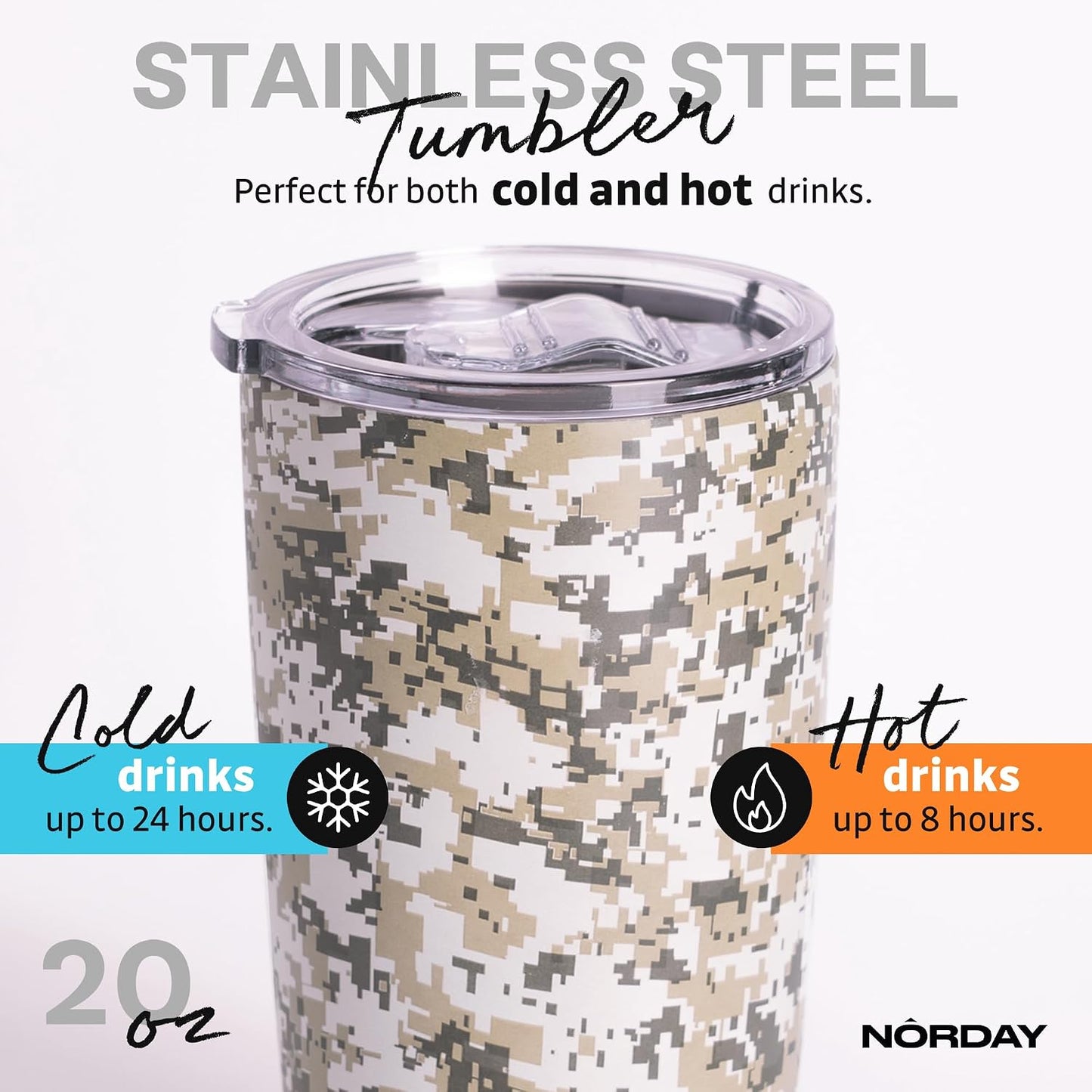Tumbler Cup with Lid - 20oz Blue - Vacuum Insulated Stainless Steel - Keeps Temperature Up to 24hr - Anti Spill Lid