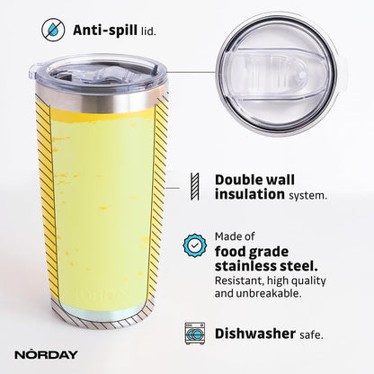 Tumbler Cup with Lid - 20oz Blue - Vacuum Insulated Stainless Steel - Keeps Temperature Up to 24hr - Anti Spill Lid