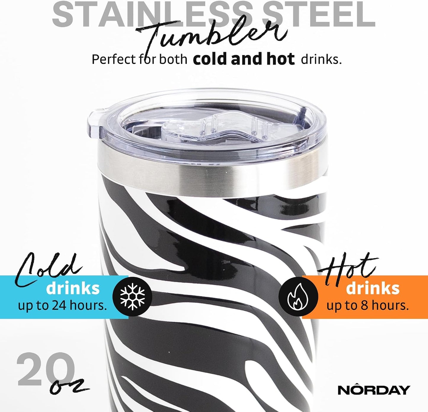 Tumbler Cup with Lid - 20oz Blue - Vacuum Insulated Stainless Steel - Keeps Temperature Up to 24hr - Anti Spill Lid