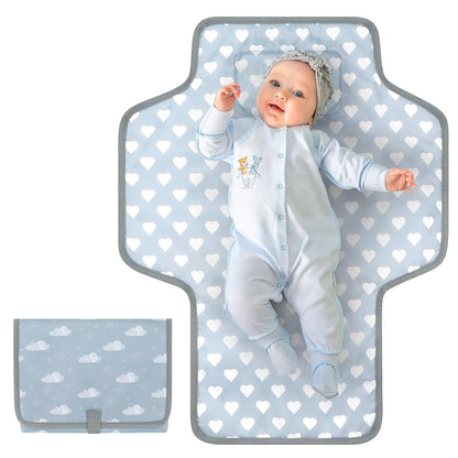 Portable Diaper Changing Pad, Waterproof Baby Changing Mat, Foldable Travel Diaper Changing Pads for Baby, Baby Essentials Shower Registry Gifts