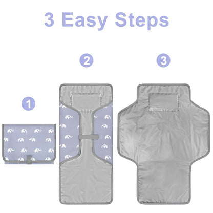 Portable Diaper Changing Pad, Waterproof Baby Changing Mat, Foldable Travel Diaper Changing Pads for Baby, Baby Essentials Shower Registry Gifts