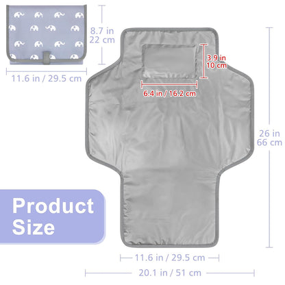 Portable Diaper Changing Pad, Waterproof Baby Changing Mat, Foldable Travel Diaper Changing Pads for Baby, Baby Essentials Shower Registry Gifts