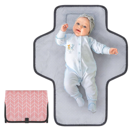 Portable Diaper Changing Pad, Waterproof Baby Changing Mat, Foldable Travel Diaper Changing Pads for Baby, Baby Essentials Shower Registry Gifts