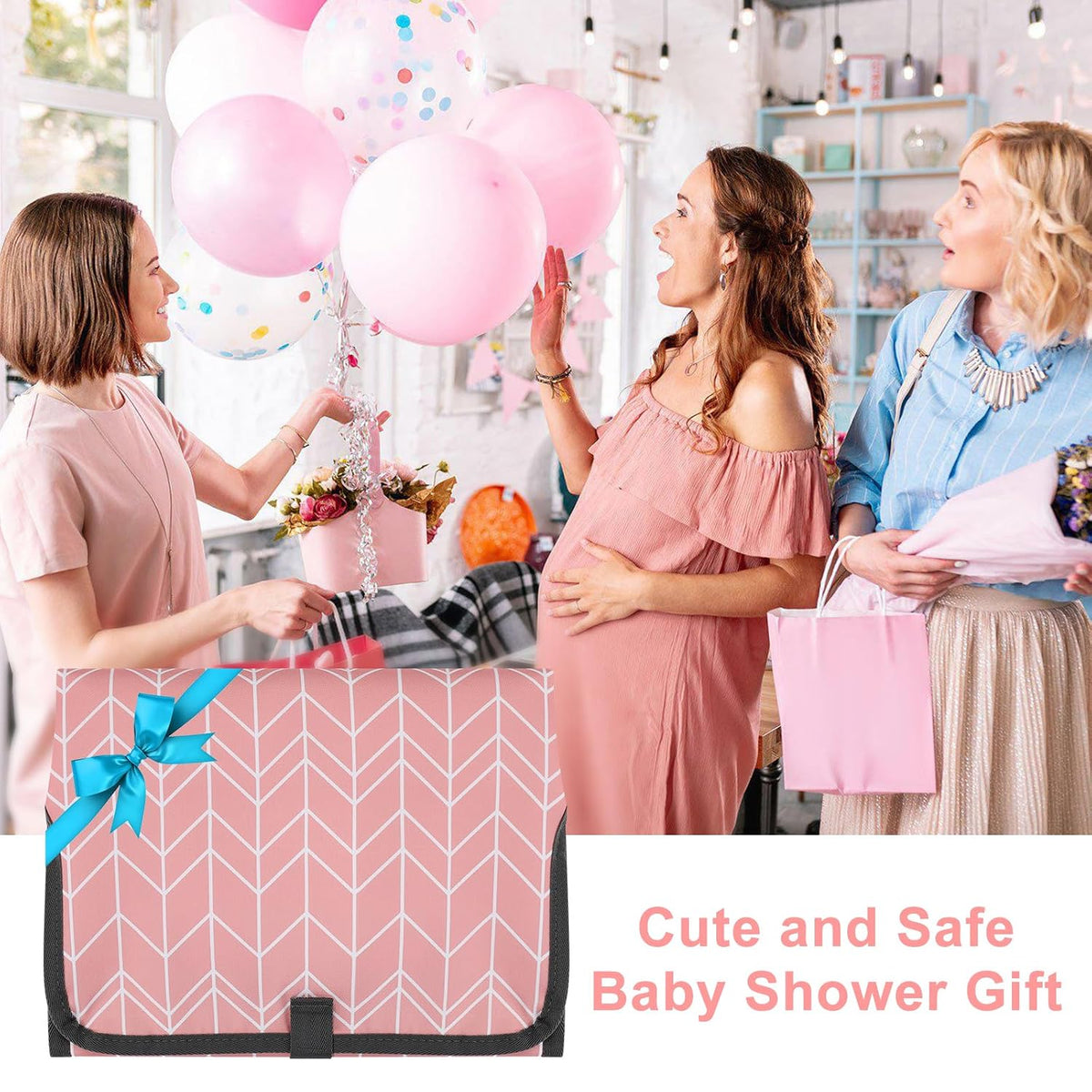 Portable Diaper Changing Pad, Waterproof Baby Changing Mat, Foldable Travel Diaper Changing Pads for Baby, Baby Essentials Shower Registry Gifts
