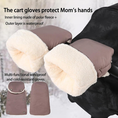 Strollers Mittens Pushchair Hand Muff with Thermal Lining for Cold Weather Windproof Cold Weather Pram Accessories