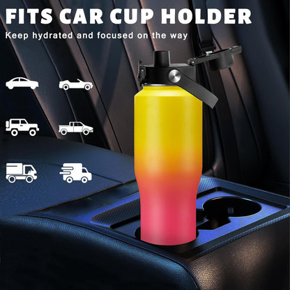32 oz Stainless Steel Water Bottle with Straw - Spout Lid, Carrier Bag, Keep Cold-48H & Hot-24H Vacuum Insulated Flask Water Bottles Fits in Car Cup Holder, Bike, Coffee Travel Mug