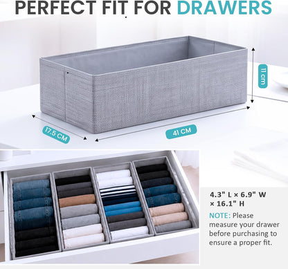Drawer Organizer for Pax 100 Furniture, 4 Pack Fabric Closet Baskets