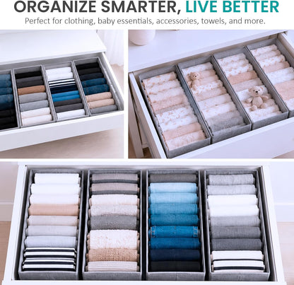 Drawer Organizer for Pax 100 Furniture, 4 Pack Fabric Closet Baskets