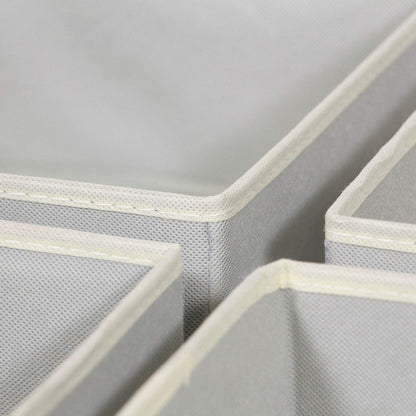 Foldable Cloth Storage Box Closet Dresser Drawer Organizer Fabric Baskets Bins Containers Divider for Clothes Underwear Bras Socks Clothing,Set of 4 Grey 400