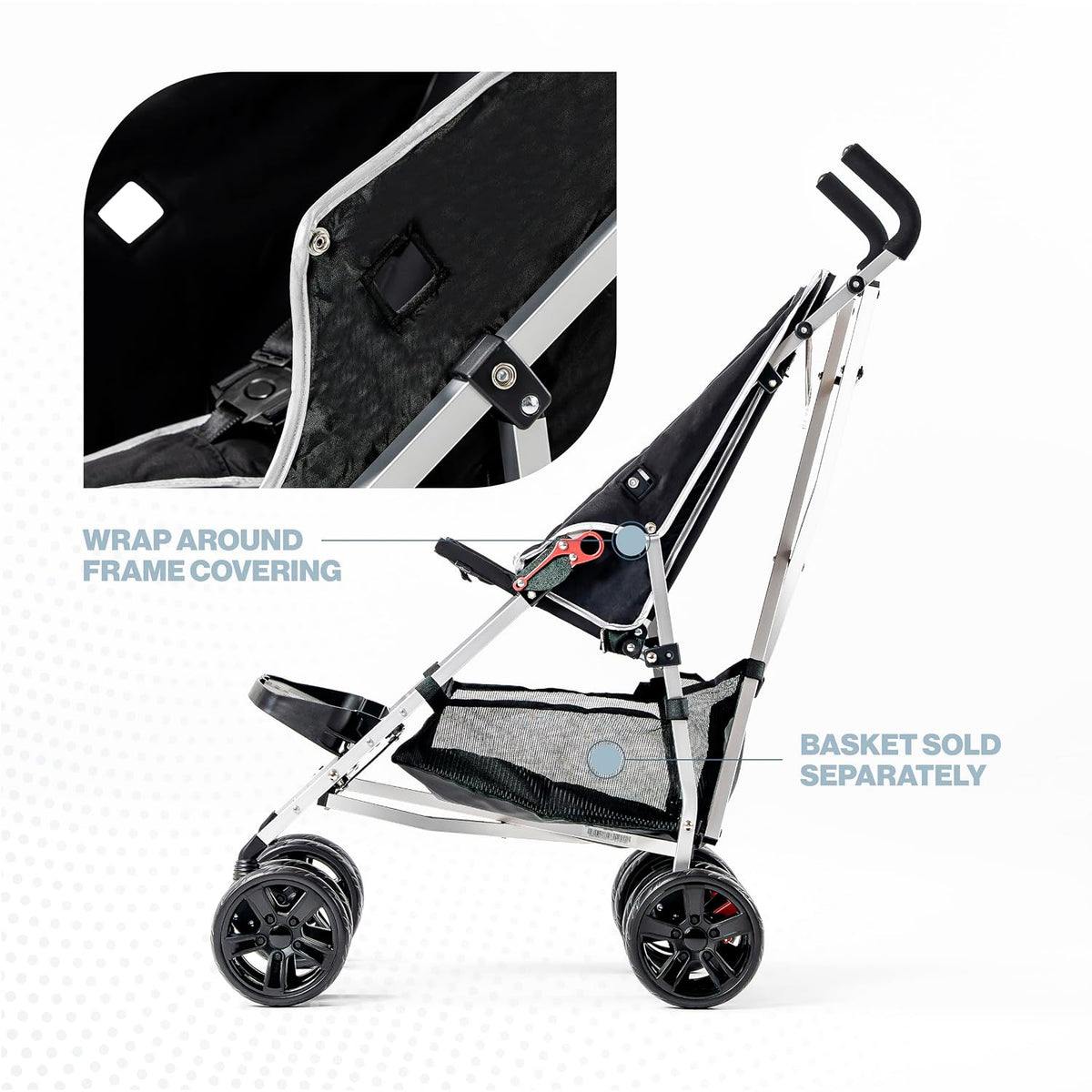 XL Special Needs Stroller, Disability Stroller for Older Child, Larger Size Pushchair, Easy Folding System, Lightweight Aluminum Frame (Pink)