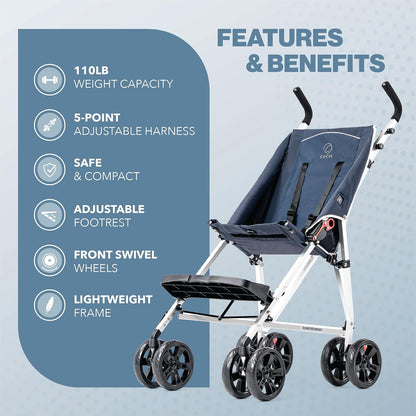 XL Special Needs Stroller, Disability Stroller for Older Child, Larger Size Pushchair, Easy Folding System, Lightweight Aluminum Frame (Pink)