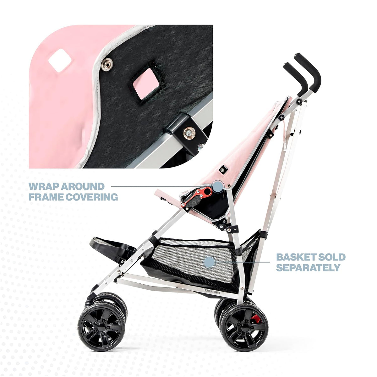 XL Special Needs Stroller, Disability Stroller for Older Child, Larger Size Pushchair, Easy Folding System, Lightweight Aluminum Frame (Pink)